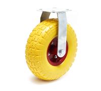 Wiltec Ruota Fissa Anti-Foratura Gialla 258x78mm Max 150 kg con Cerchio in Metallo