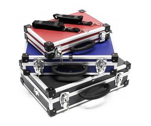 TTSet 3 valigette per attrezzi Alluminio cassetta custodia utensili blu nero ros