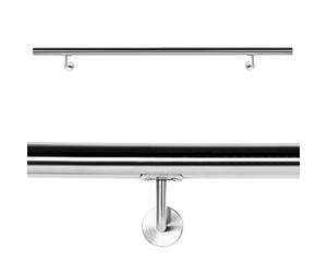 TTSet corrimano per scale 200 cm Supporto a muro Acciaio inox V2A
