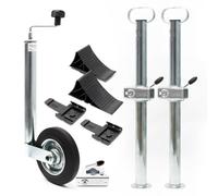 TTSet per rimorchio 10pz Ruotino di appoggio con morsetti, supporti e cunei