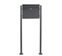 Wiltec Set Cassetta postale singola autoportante V13 antracite, con telaio di supporto