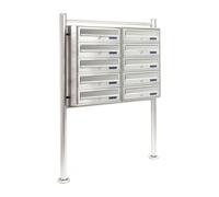 TTSistema condominiale di 10 cassette delle lettere in acciaio inox 2x5 da terra