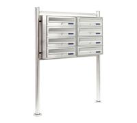 TTSistema condominiale di 8 cassette delle lettere in acciaio inox 2x4 da terra