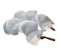 TTSJSM Veils Fan,Velo Danza del Ventre Seta Ventilatori di Danza della Danza della Danza della Danza della Pancia di Seta 1pc Mano Sinistra + 1pc Mano Destra