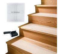 TTSTOIEE antiscivolo per tappeti - antiscivolo scale 15 pezzi (15x60 cm) + rullo adesivo - impermeabile e antiscivolo, previene le cadute, ideale per scale, bagni e balconi