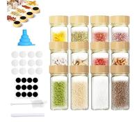 TTSTOIEE barattoli spezie 12pcs, barattoli vetro con coperchio con dispenser/funnel/pennello/etichetta+marcatore, contenitori spezie120ml