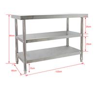 TTTavolo da lavoro acciaio inox 120x60x85cm con ripiano utensili Piano di lavoro