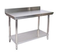 TTTavolo da lavoro in acciaio inox con bordo di protezione 100 x 60 x 85 cm