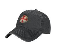 TTVXIHL Cappellini da Baseball di Alta qualità, Cavalieri Templari Berretto da Baseball Scudo Croce Donne Eleganti Lavato Cappello Trucker Casual Stampato Tennis Cappellini da Baseball Idea Regalo
