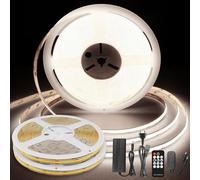 TTWAY Striscia LED COB 20 Metri, Striscia LED 4000K con Alimentatore e Telecomando, 384LED/M, CRI 90+, DC24V, larghezza 8mm, Dimmerabile Striscia per Decorazioni Domestica (2x10 metri)
