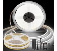 TTWAY Striscia LED COB 20 Metri, Striscia LED 6000K con Alimentatore e Telecomando, 384LED/M, CRI 90+, DC24V, larghezza 8mm, Dimmerabile Striscia per Decorazioni Domestica (2x10 metri)