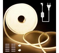 TTWAY Striscia LED COB 220V 20m, Striscia LED Impermeabile con 288LEDs/M, 9W/M, CRI>90, Larghezza 10mm, Striscia Bianca Calda IP65 per Camera da Letto, Giardino, Soffitto, Decorazione Esterna, 3000K