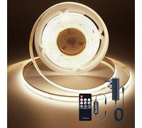 TTWAY Striscia LED COB 2M, 3000K Striscia LED Dimmerabile 24V, CRI93 +, larghezza 8mm, con Telecomando e alimentazione, per la decorazione domestica, cucina, specchio