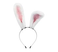TTYAO REII Cerchietto con orecchie da coniglio, con orecchie da coniglio, regolabile, stile kawaii, accessorio per capelli per costume (bianco)