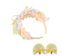 TTYAO REII Cerchietto con orecchie di orso Kawaii, grazioso cerchietto per capelli con orecchie lolita, accessori per capelli per le vacanze natalizie (giallo, M)
