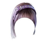 TTYAO REII Cerchietto gotico in finta pelle con fibbia ornamentale viola accessorio per capelli Lolita per donne Halloween Cosplay (viola, M)