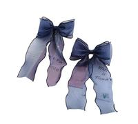 TTYAO REII Fermagli per capelli con fiocco in filo, 2 pezzi, alla moda, con grande fiocco, accessori per capelli per ragazze e donne, per feste del tè (blu navy)