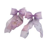 TTYAO REII Fermagli per capelli con fiocco in filo, 2 pezzi, alla moda, con grande fiocco, accessori per capelli per ragazze e donne, tea party (viola)