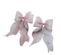 TTYAO REII Fermagli per capelli con fiocco in filo, 2 pezzi, alla moda, con grande fiocco, accessori per capelli per ragazze e donne, tea party (rosa chiaro)