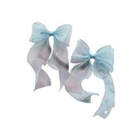 TTYAO REII Fermagli per capelli con fiocco in filo, 2 pezzi, alla moda, con grande fiocco, accessori per capelli per ragazze e donne, tea party (azzurro)