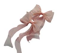 TTYAO REII Fermagli per capelli con fiocco in filo, 2 pezzi, alla moda, con grande fiocco, accessori per capelli per ragazze e donne, tea party (rosa pallido)