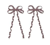 TTYAO REII Fermagli per capelli con fiocco kawaii, 2 pezzi, clip in metallo, accessori per capelli Lolita, per San Valentino (grigio viola)