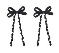 TTYAO REII Fermagli per capelli con fiocco kawaii, 2 pezzi, clip in metallo, accessori per capelli Lolita, accessori per capelli per San Valentino, colore: nero
