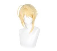 TTYAO REII Hinamori Amu - Parrucca con capelli corti e lisci, con trecce singole, per cosplay, anime, per ragazze, in fibra sintetica (giallo)