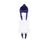 TTYAO REII Hinamori Amu - Parrucca con capelli corti e lisci, con trecce singole, per cosplay, con frangia, per ragazze, in fibra sintetica (viola bluastro)
