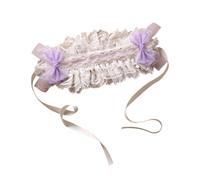 TTYAO REII Lolita - Fascia per capelli in pizzo con fiocco, accessorio per capelli, stile kawaii, da donna, elegante, colore: viola, M
