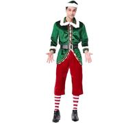 TTYAO REII Set di 6 costumi da elfo di Natale, da uomo, in velluto, per aiutante di Babbo Natale, per ragazzi e uomini (XL)