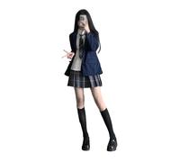 TTYAO REII Uniforme giapponese per studentesse JK, uniforme per studenti, uniforme per laurea, cosplay e feste, Blu e grigio., XX-Large