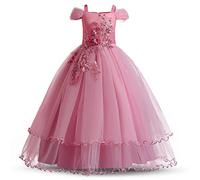 TTYAOVO Vestito da Festa di Compleanno di Nozze dello Spettacolo di Principessa del Ricamo Maniche delle Ragazze Taglia150 (9-10 Anni) 431 Rosa