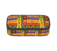 TTYDOKLA Astuccio in tessuto Oxford con stampa africana nazionale con scomparti multipli, ideale per viaggi o ufficio, Nero , Taglia unica, Astuccio per trucchi