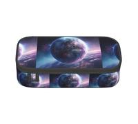 TTYDOKLA Astuccio in tessuto Oxford con stampa di pianeti spaziali, con scomparti multipli, ideale per viaggi o ufficio, Nero , Taglia unica, Astuccio per trucchi