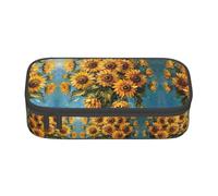TTYDOKLA Astuccio multiuso con stampa di girasoli e pittura a olio, astuccio esteticamente gradevole, ampio spazio di archiviazione, Nero , Taglia unica, Custodia per chiave