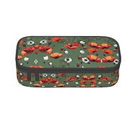 TTYDOKLA Astuccio multiuso con stampa di papaveri e fiori, esteticamente gradevole, ampio spazio di archiviazione, Nero , Taglia unica, Custodia per chiave