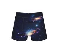 TTYDOKLA Biancheria intima da uomo con stampa galassia nell'universo,Boxer da uomo,Pantaloncini elastici comodi per gli uomini, Nero , L