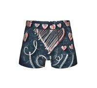 TTYDOKLA I Love You Words With Hearts Print Men Underwear, Boxer da uomo, comodi pantaloncini elastici da uomo, Nero , XL
