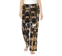 TTYDOKLA Imagen De Pug-Standard Stampa Accogliente Flanella Pigiama Pantaloni Per Le Donne, Morbido, Caldo E Adorabile Natale Pj Pants, Nero , S