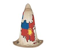 TTYDOKLA Mantello con cappuccio con stampa astratta della bandiera mongola, mantello con cappuccio, per giochi di ruolo e feste