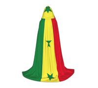 TTYDOKLA Mantello con cappuccio con stampa bandiera del Senegal, mago e rinascimentale, mantello con cappuccio, per giochi di ruolo e feste