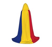 TTYDOKLA Mantello con cappuccio con stampa bandiera della Romania, mago e rinascimentale, per giochi di ruolo e feste
