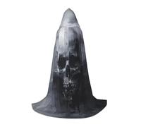 TTYDOKLA Mantello con cappuccio con stampa di teschio fantasma horror, mantello con cappuccio, per giochi di ruolo e feste