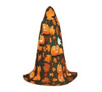 TTYDOKLA Mantello con cappuccio con stampa di zucca, per il giorno del Ringraziamento, mantello con cappuccio, per giochi di ruolo e feste