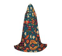 TTYDOKLA Mantello con cappuccio con stampa folk messicana, mantello da mago e rinascimentale con cappuccio, per giochi di ruolo e feste