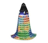 TTYDOKLA Mantello con cappuccio con stampa tavola periodica degli elementi, mago e rinascimentale, mantello con cappuccio, per giochi di ruolo e feste