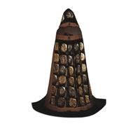 TTYDOKLA Mantello con cappuccio grigio foglia di tè fiore farfalla stampa mago e rinascimentale costume mantello con cappuccio, per giochi di ruolo e feste