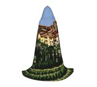 TTYDOKLA Mantello con cappuccio, stampa italiana-toscana, mago e rinascimentale, mantello con cappuccio, per giochi di ruolo e feste