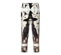 TTYDOKLA Pantaloni da pigiama con stampa di stregoneria magica, motivo bohémien, perfetti per tempo libero, tempo libero, tempo libero, tempo libero, sport e feste a tema, Nero , XS(5-6)